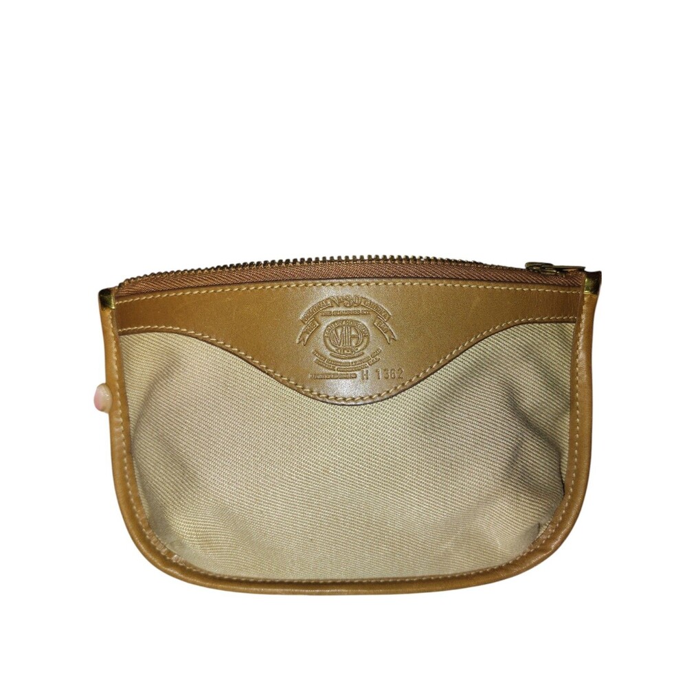 ORIGINAL GHURKA CANVAS LEATHER ZIPPERED BAG NO3 9 "THE SUNDRIES KIT" 8" X 5"  53